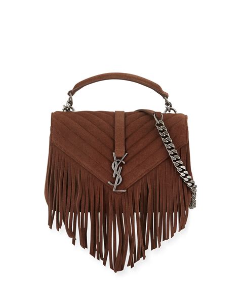 saint laurent suede fringe bag|Saint Laurent Monogram Suede Fringe.